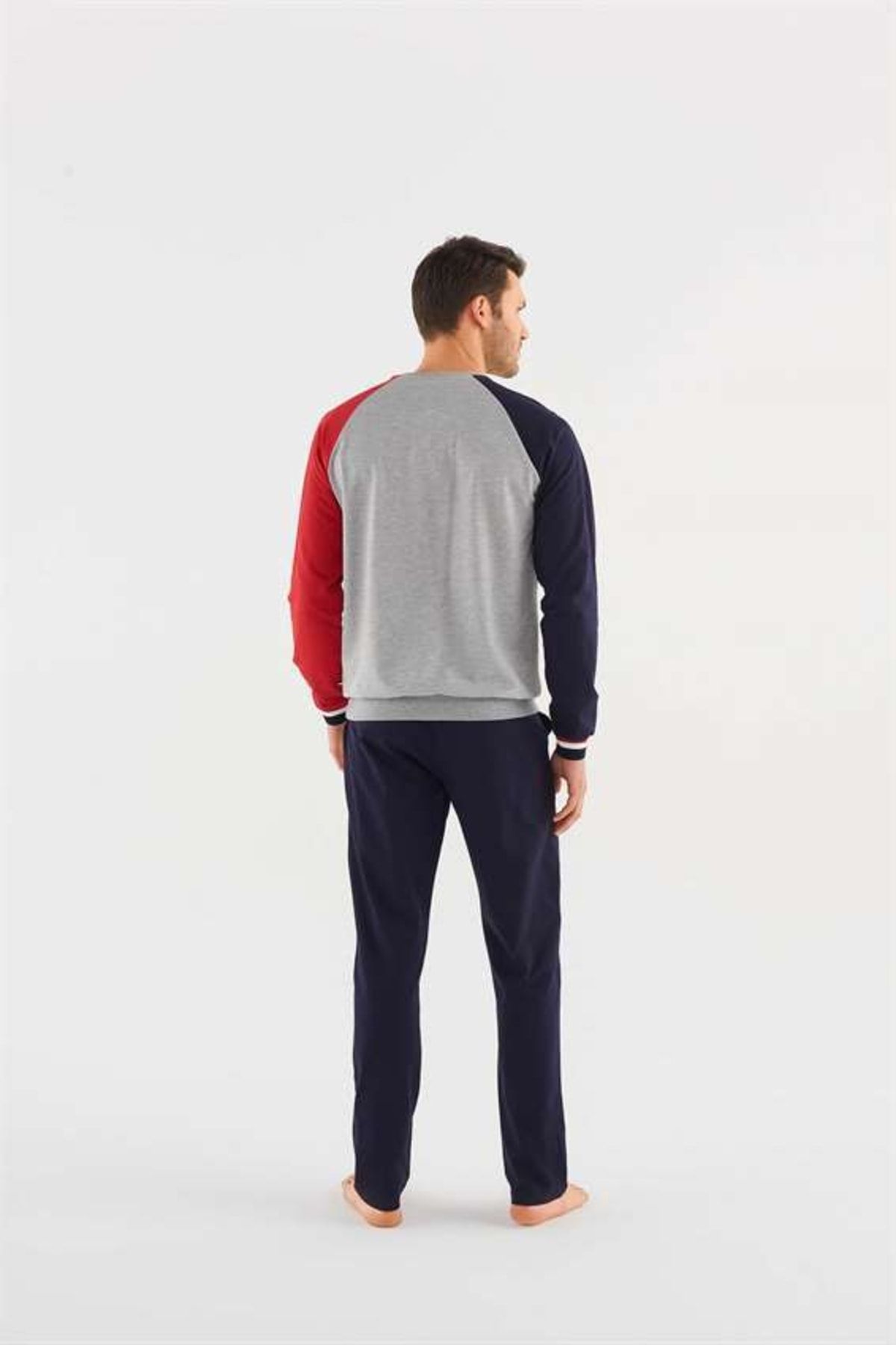 ست پیژامه خاکستری مردانه 18601 لباس خانگی 23k اورجینال U.S. Polo Assn.
