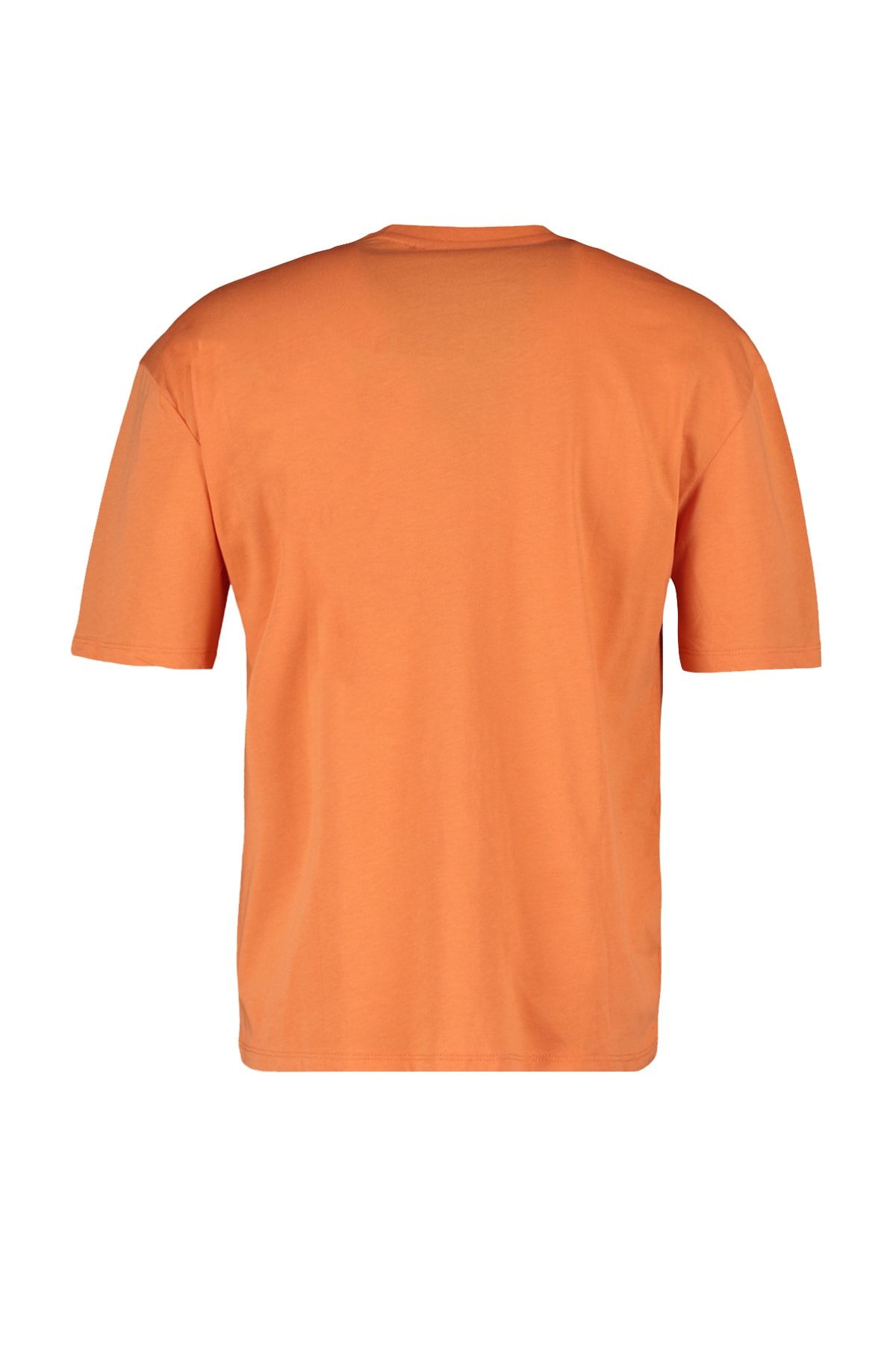 Turuncu Erkek Basic %100 Pamuklu Relaxed Fit Bisiklet Yaka Kısa Kollu T-Shirt TMNSS22TS0273