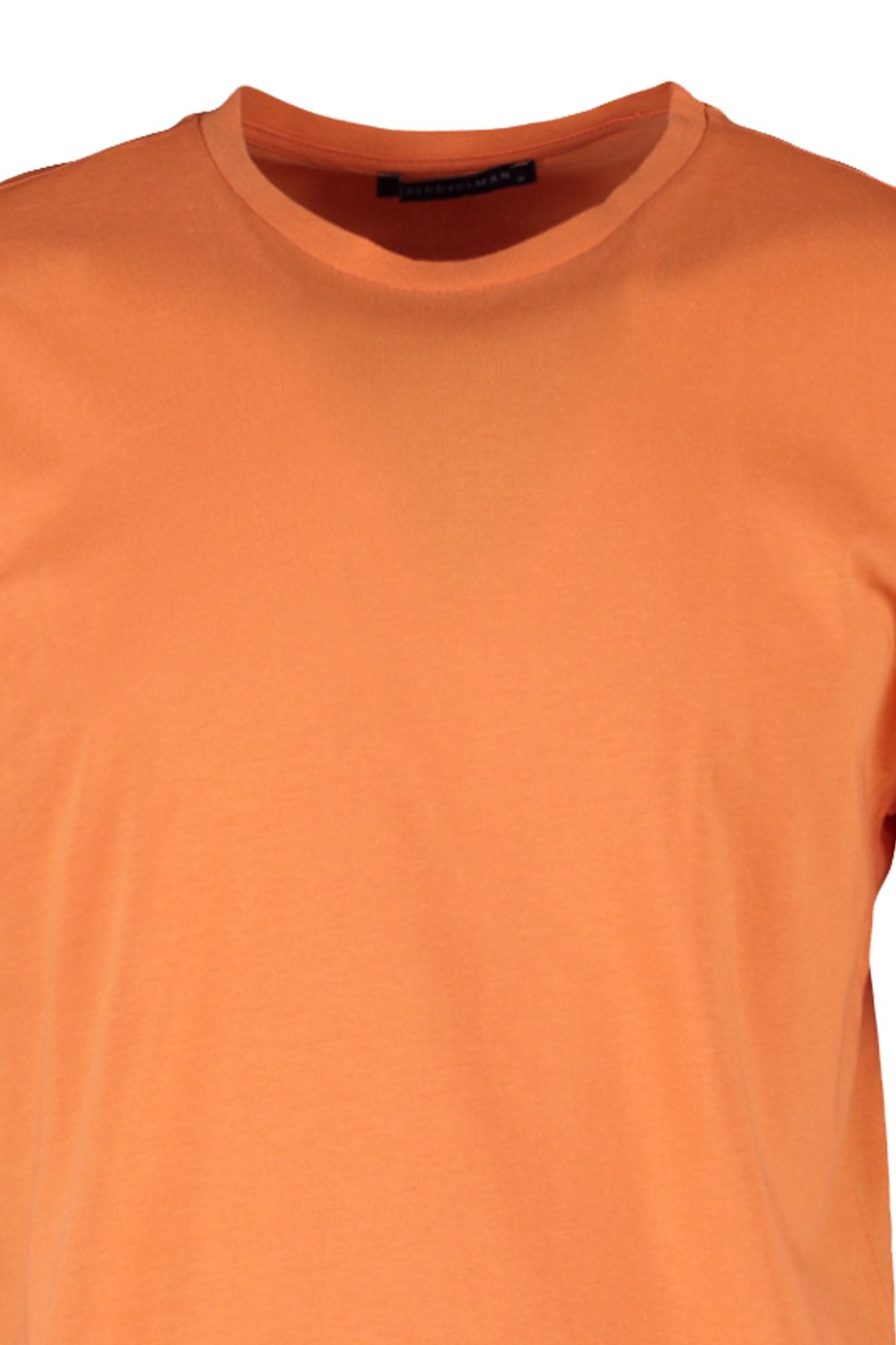 Turuncu Erkek Basic %100 Pamuklu Relaxed Fit Bisiklet Yaka Kısa Kollu T-Shirt TMNSS22TS0273