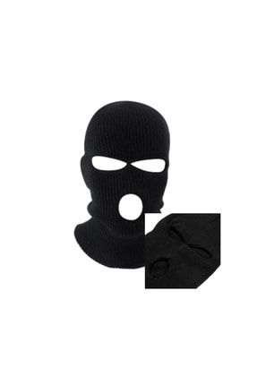 Unisex Siyah Kışlık 3 Gözlü Bere Olabilen Kar Maskesi Balaclava Pkr109427 169