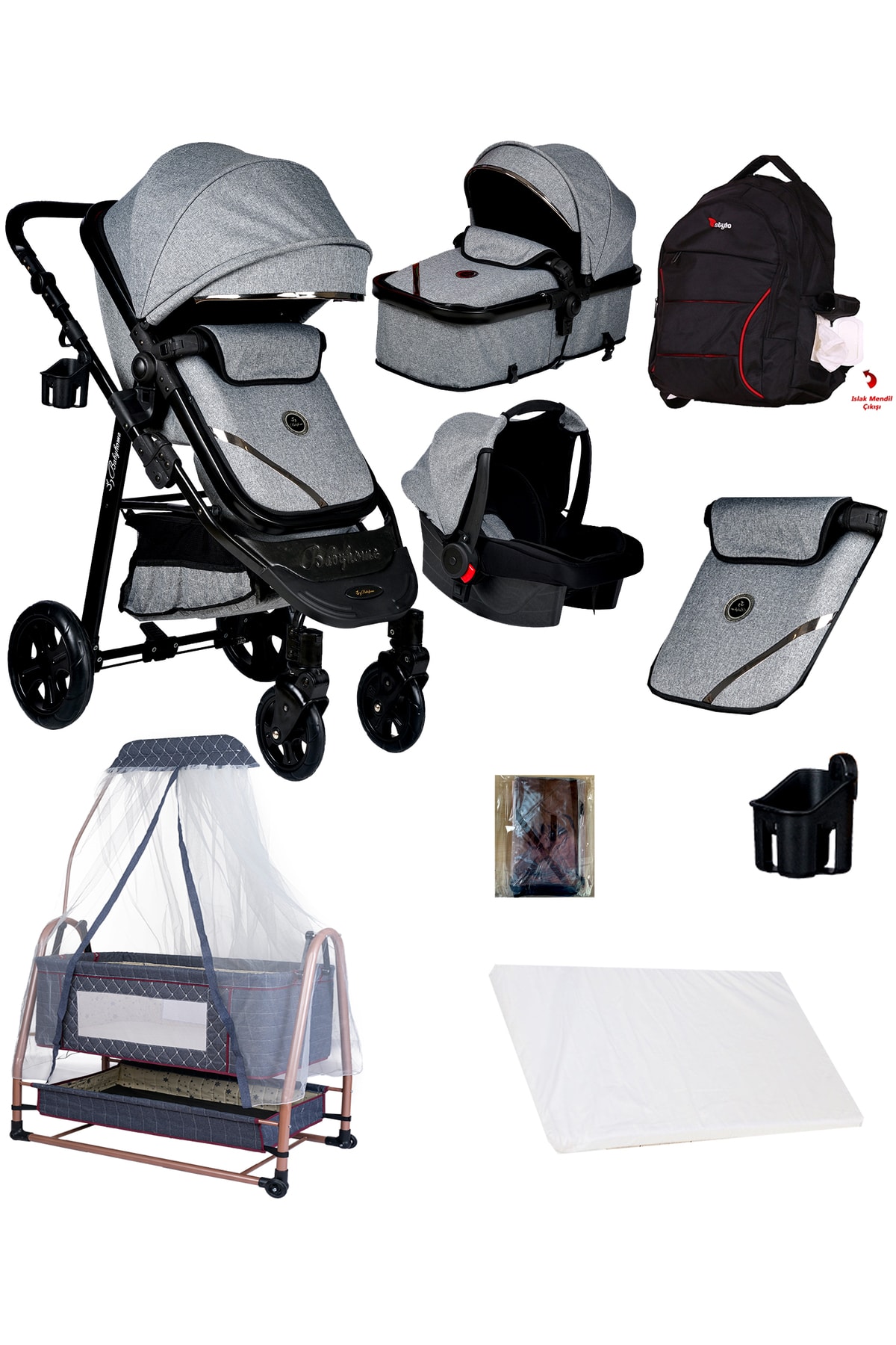 Baby Home 8 In 1 Set 940 Corso Travel Sistem Bebek Arabası 505 Anne Yanı Sepet Beşik
