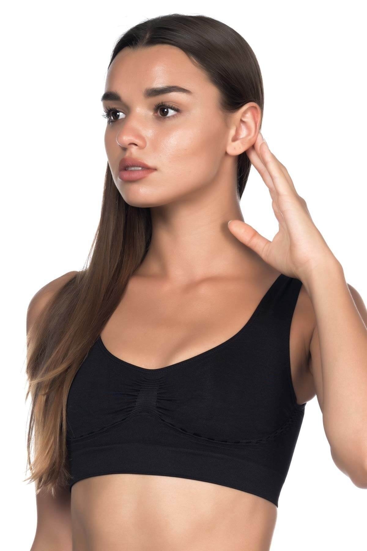 Women's Black Seamless Cleavage Wraparound Bra New Season (1 Pc Economic)