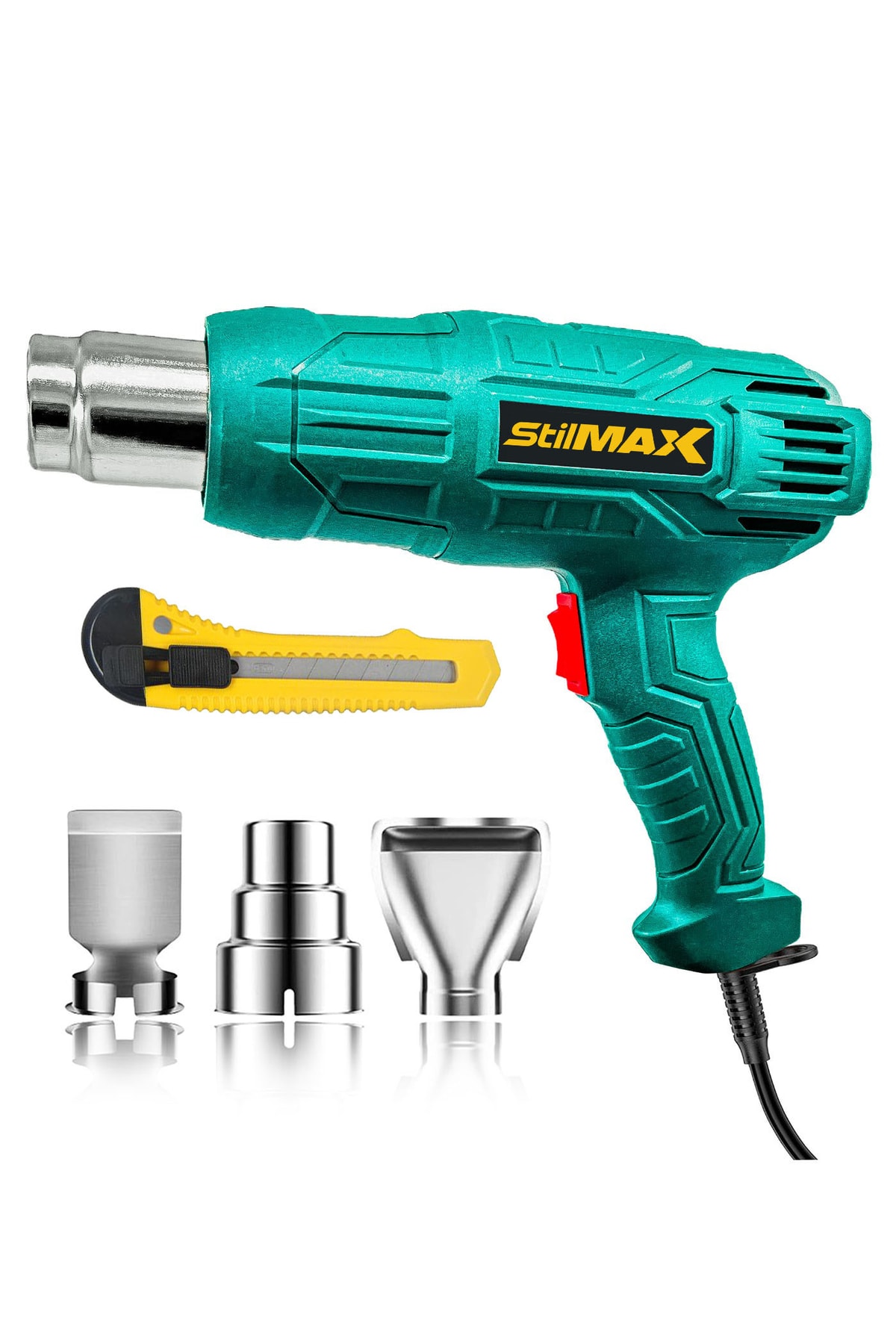 STILMAX Akım Koruma Bakır Rezistans Sıcak Hava Isı Tabancası 2 Kademeli 4200 W 900 ° C + Maket Bıçağı