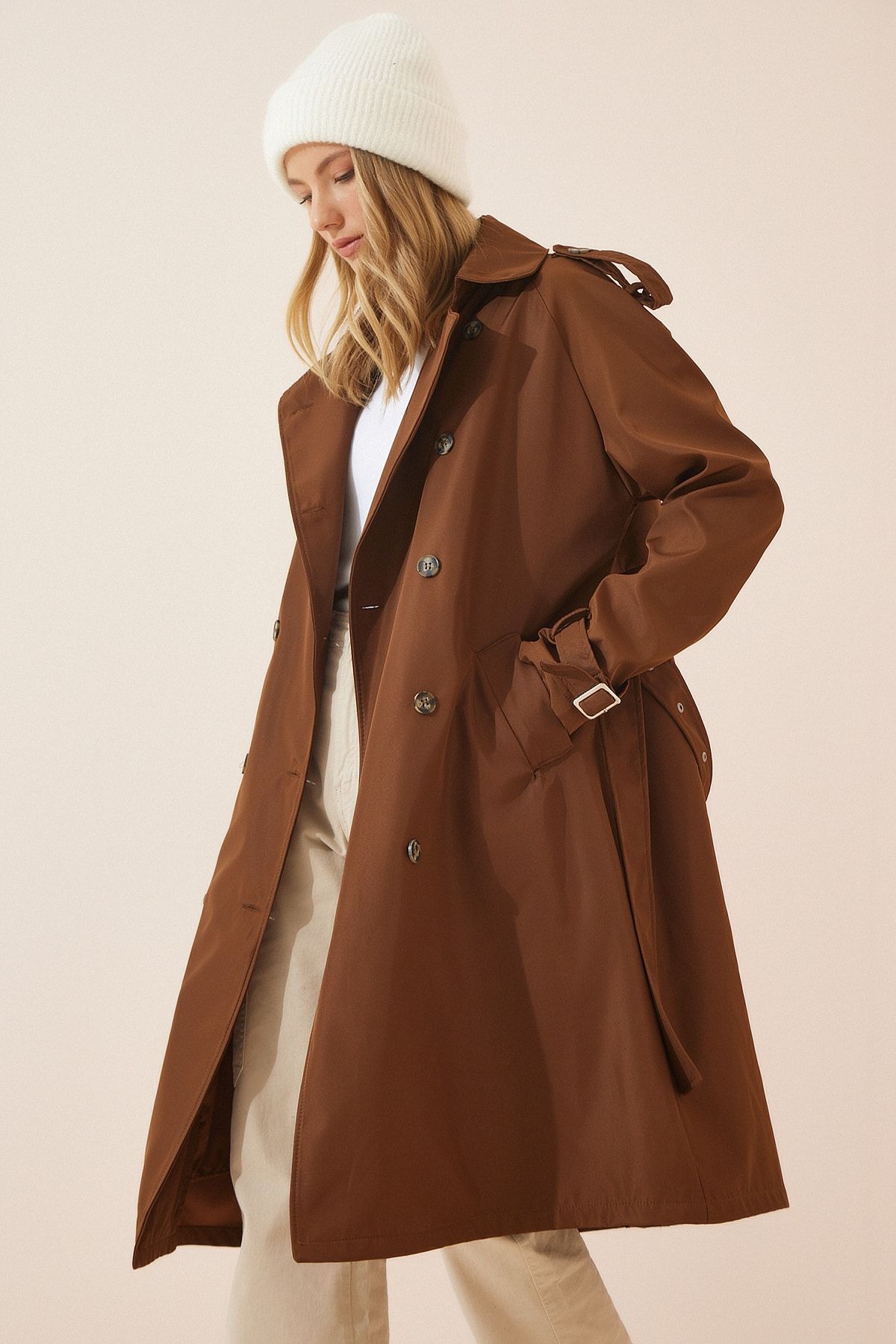 H&m brown trench coat hot sale