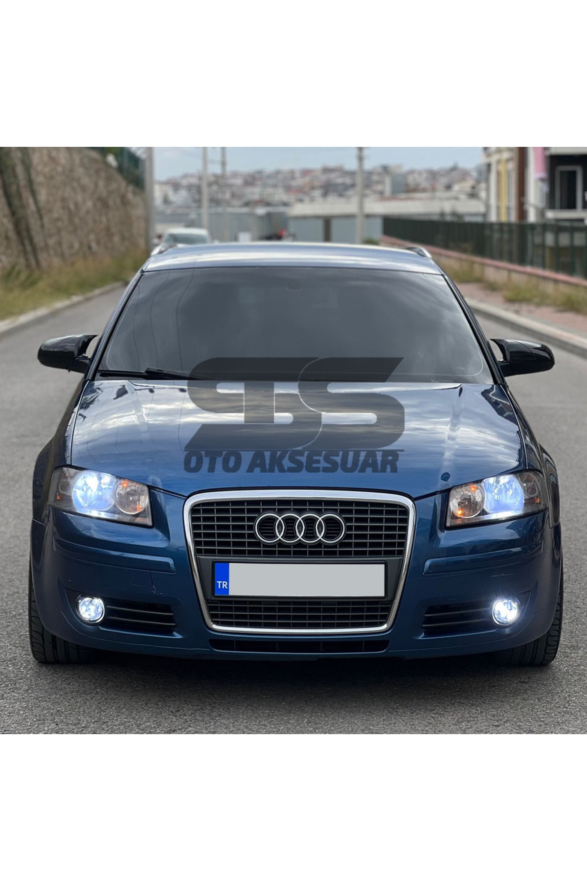 STS Oto Aksesuar Audi A3 8p Yarasa Ayna Kapak, A3 Hb 2003 2007 Batman Ayna Kapağı, Piano Black, Parlak Siyah, Abs A3