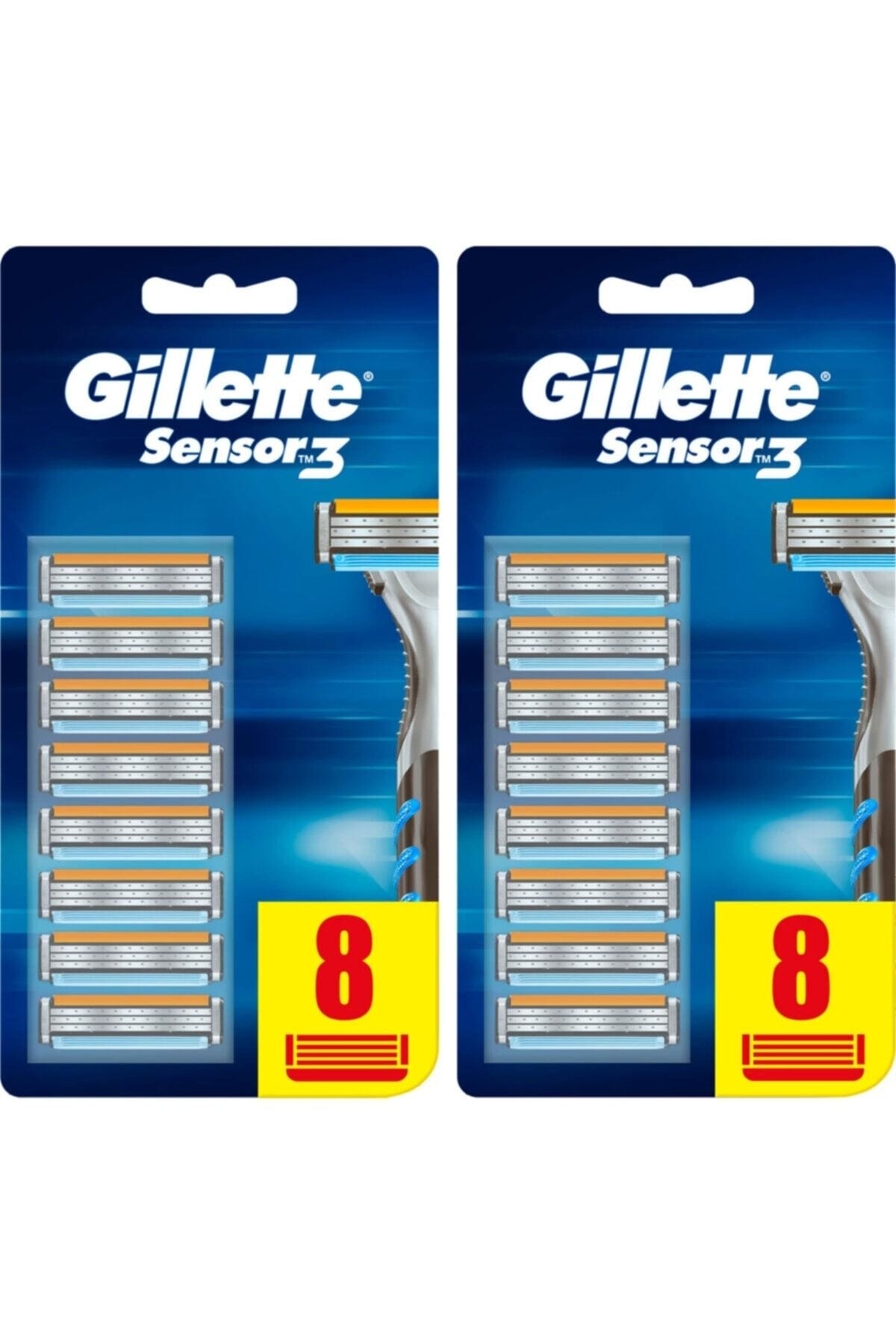 Gillette Sensor3 Yedek Tıraş Bıçağı 8'li X2 Adet
