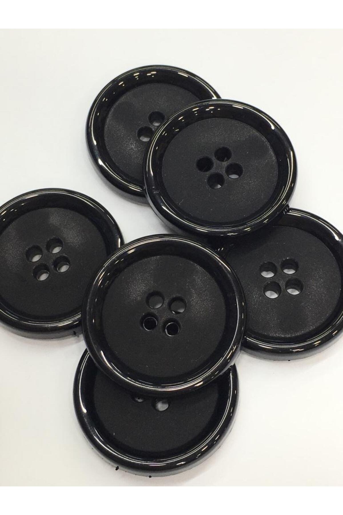Coat Coat Button Italian Button Set of 6 Black 3.5 Cm