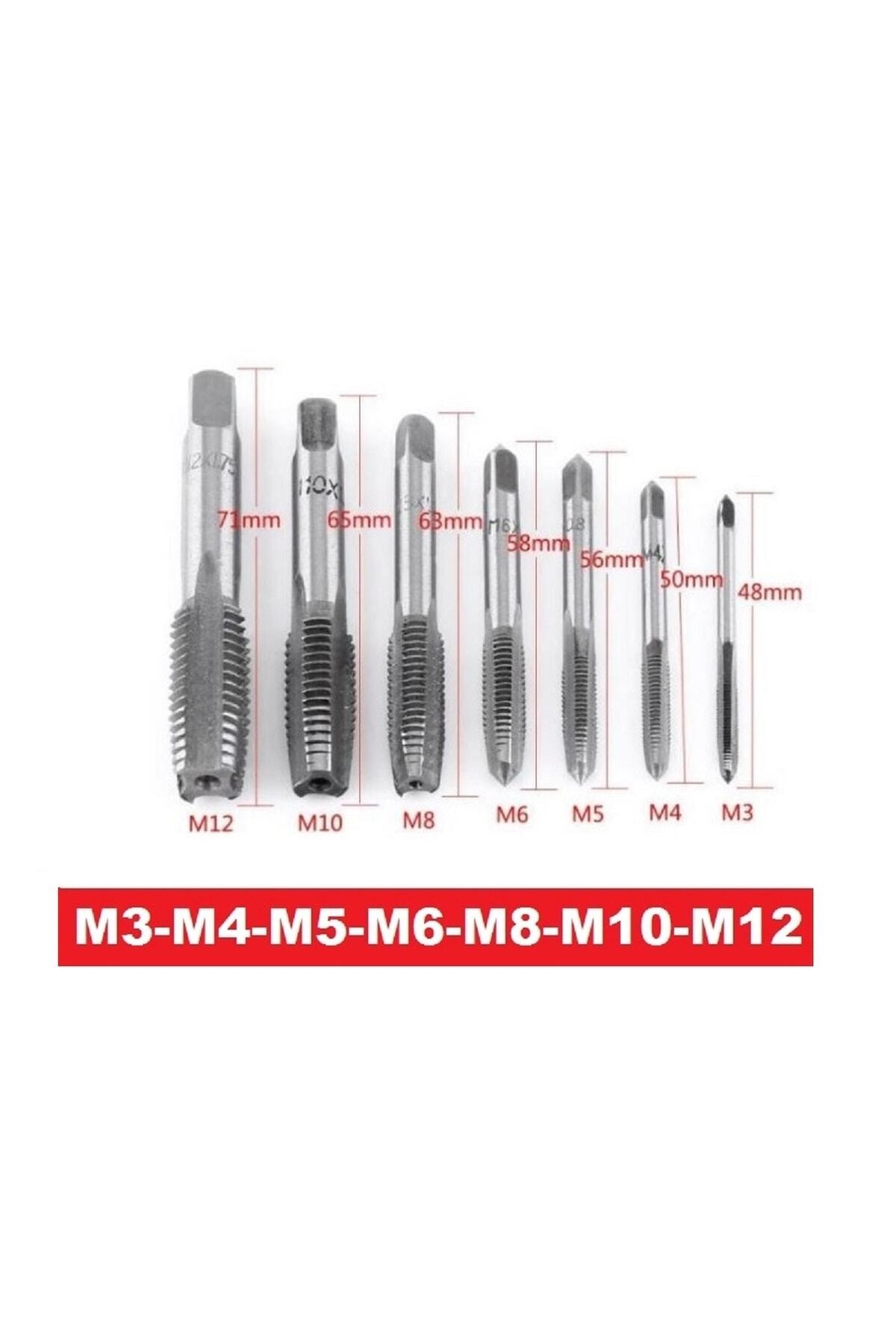 Genel Markalar Klavuz Seti M3-m4-m5-m6-m8-m10-m12 Metrik Diş Açma Klavuzları