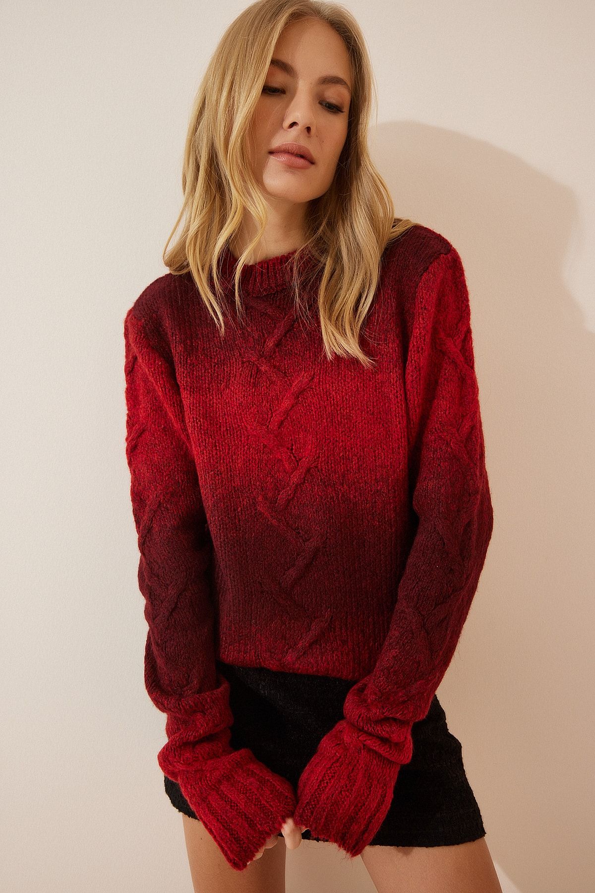 Happiness İstanbul Pullover Rot Regular Fit