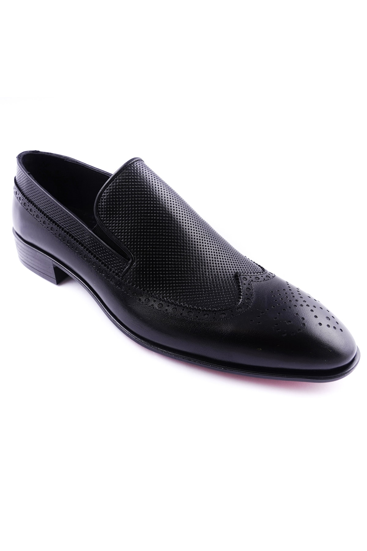 TM STYLE Hakiki Deri Erkek Modern Tasarım Klasik Ayakkabı Kundura Siyah Ayakkabı