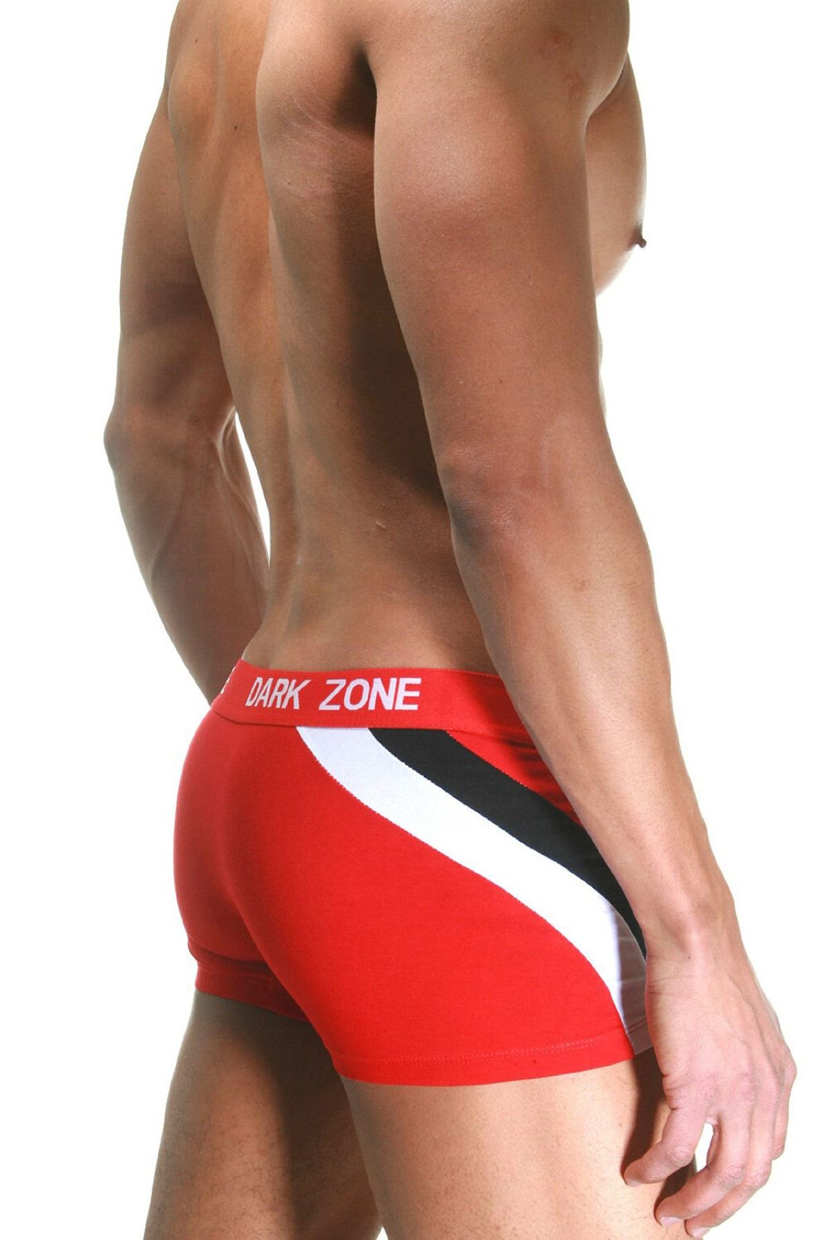 darkzone-Red Boxer with Black and White Side Stripes 2