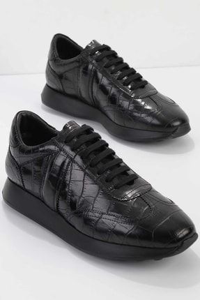 Siyah Kroko Leather Erkek Sneaker E01901860111 TYC00227884495