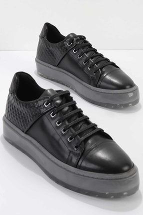 Siyah Leather Erkek Casual Ayakkabı E01611000203