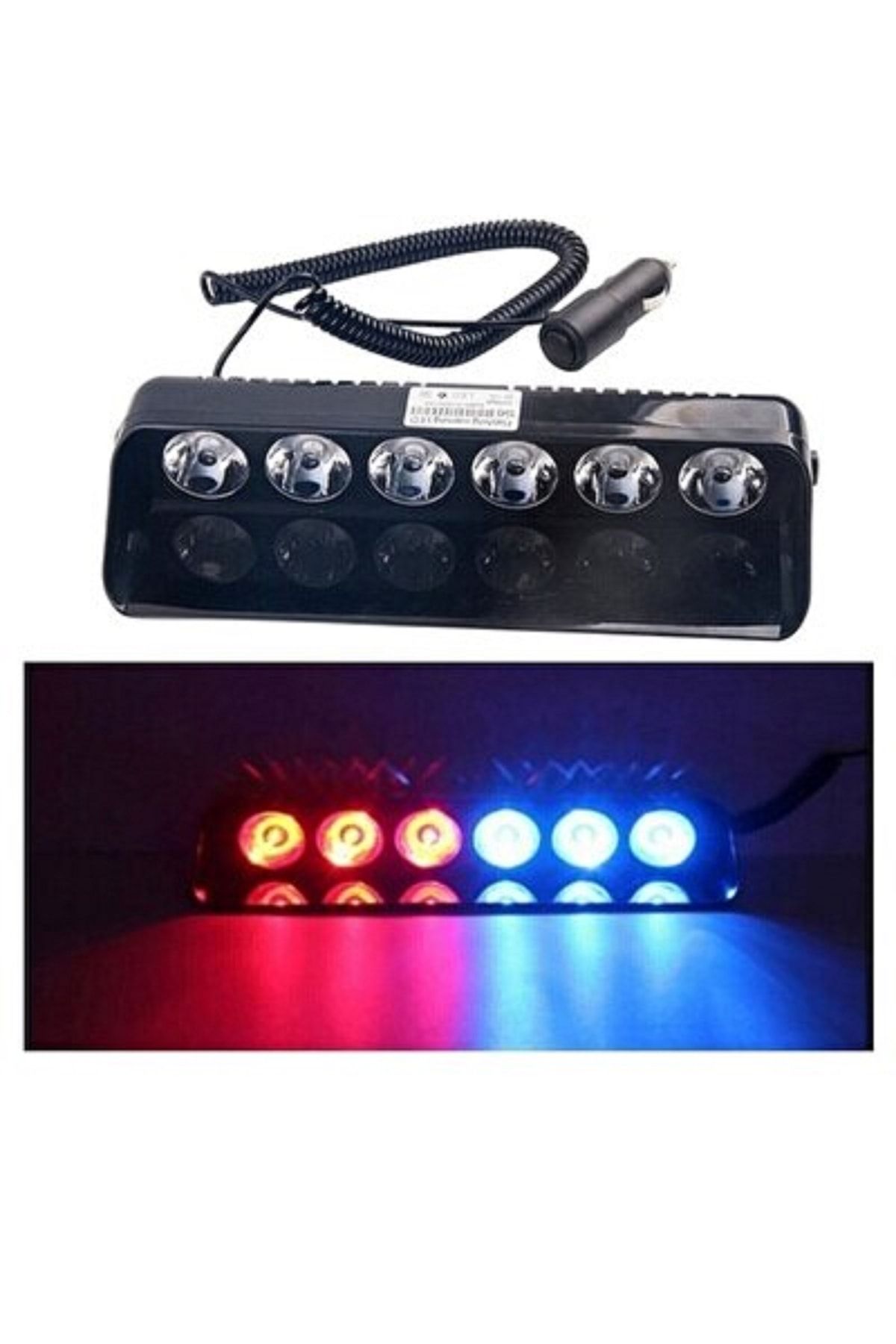 S6 Çakar Cam Içi Vantuzlu 6 Ledli Çakmaklık Girişli