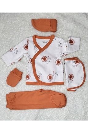 Turuncu 5 'li Yeni Doğan Bebek Hastane Çıkış Takımı 951951