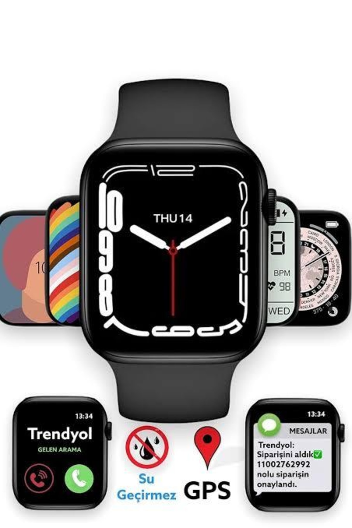 SmartWatch Watch 7 Platinum Smart Watch Akıllı Kol Saati Siyah