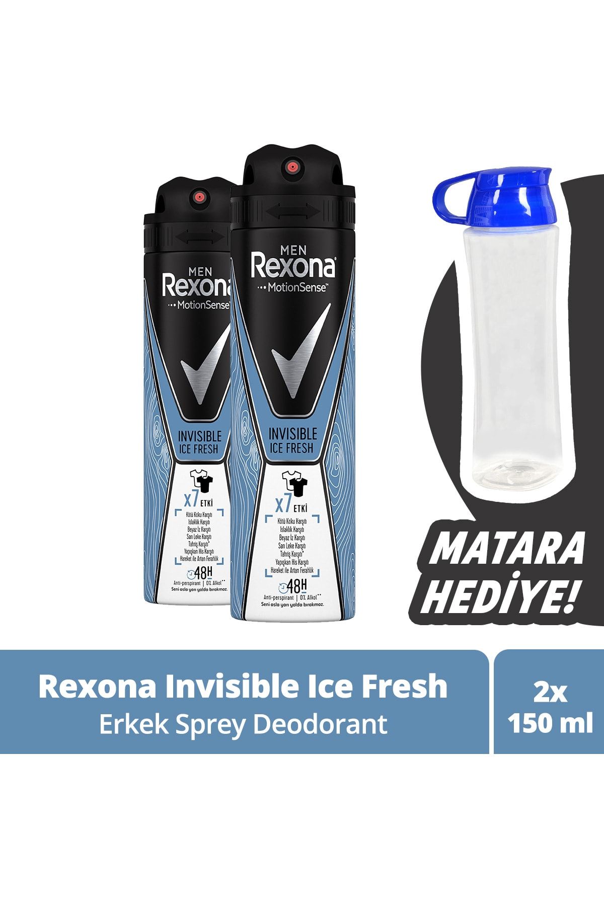 اسپری دئودورانت Aerosol Spray Ice Fresh رایحه یخی و تازگی پک ۲تایی ۱۵۰میلی رکسونا Rexona