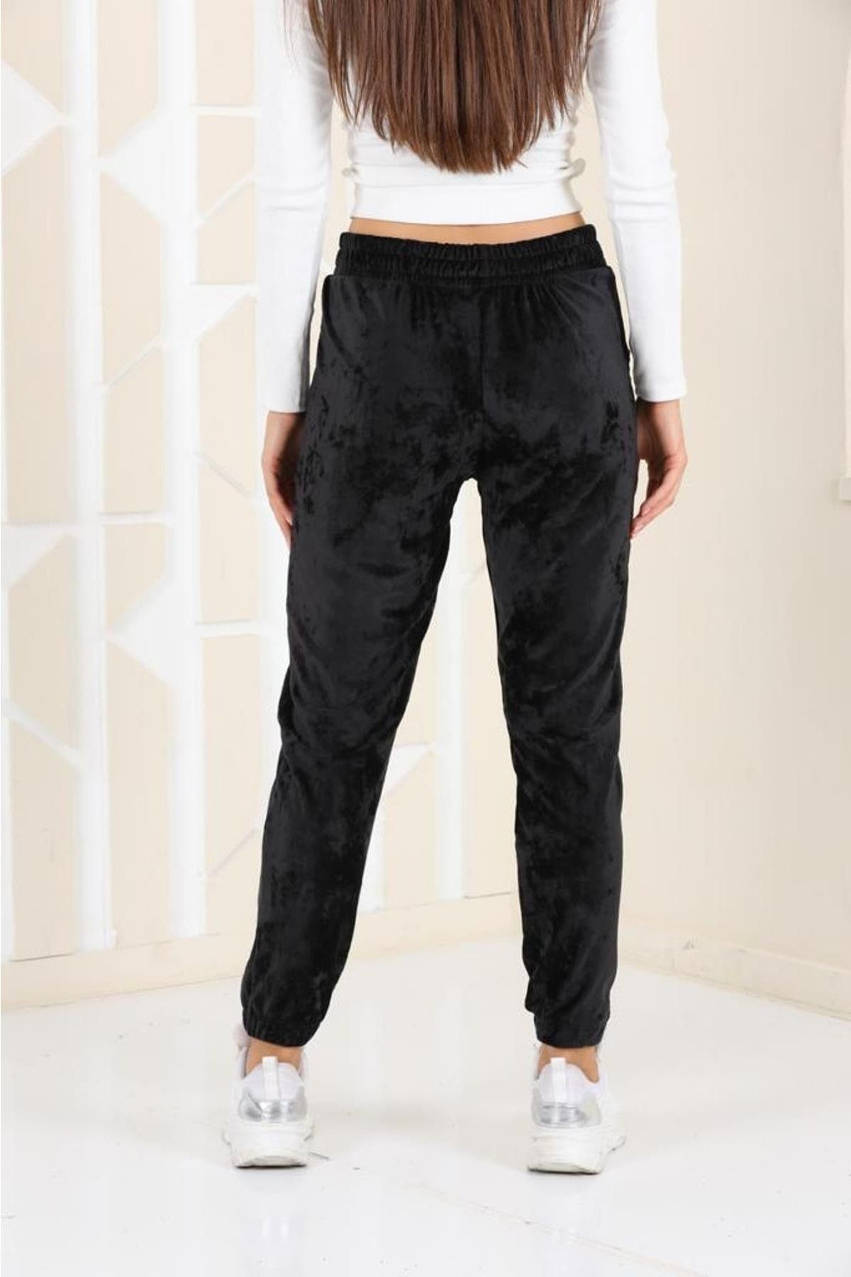 Black velvet outlet joggers womens