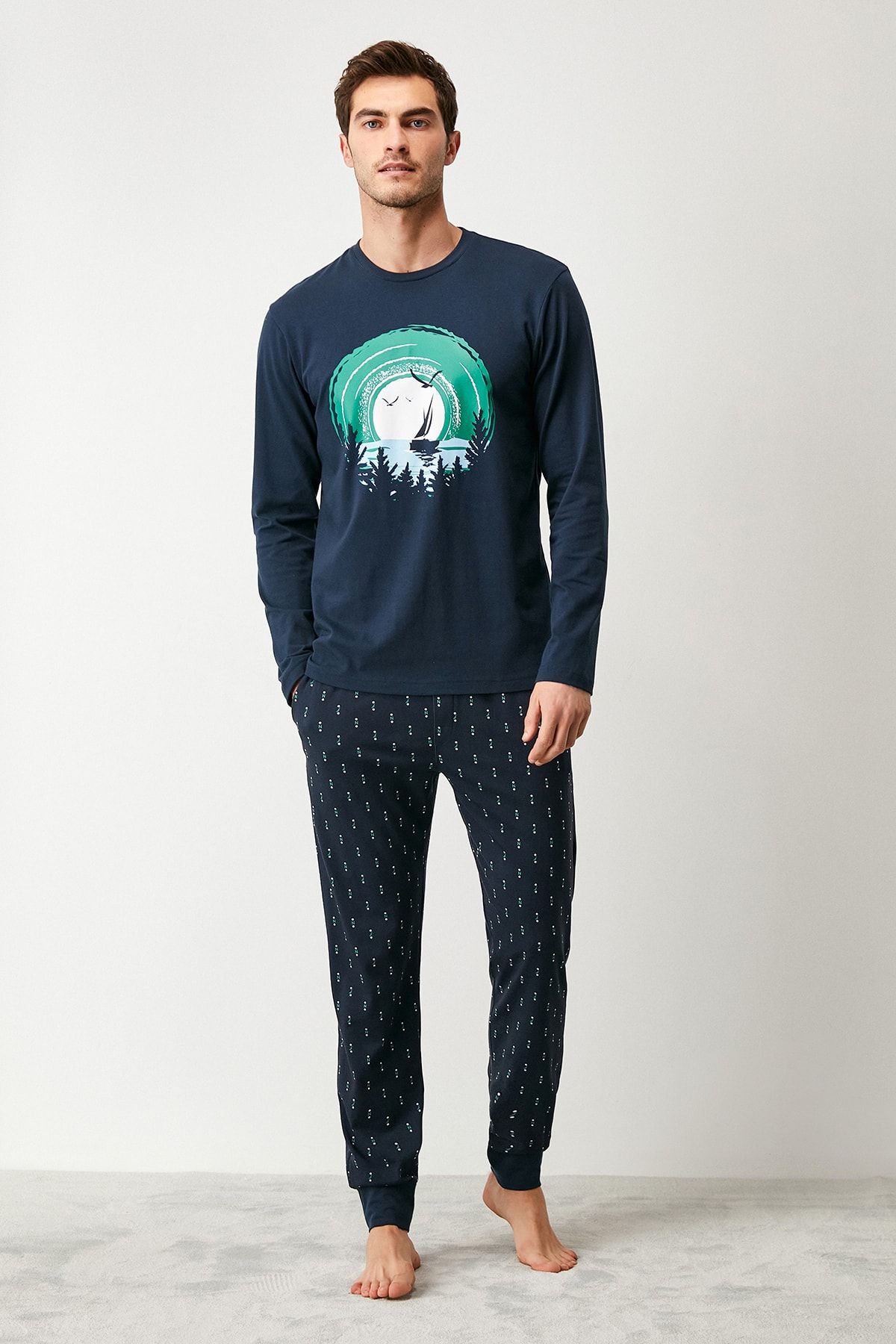 Nautica Desenli Pijama Takımı