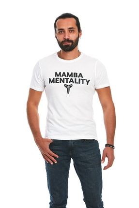 Unisex Beyaz Mamba Mentality Basketbol T-shirt EBMMBT01