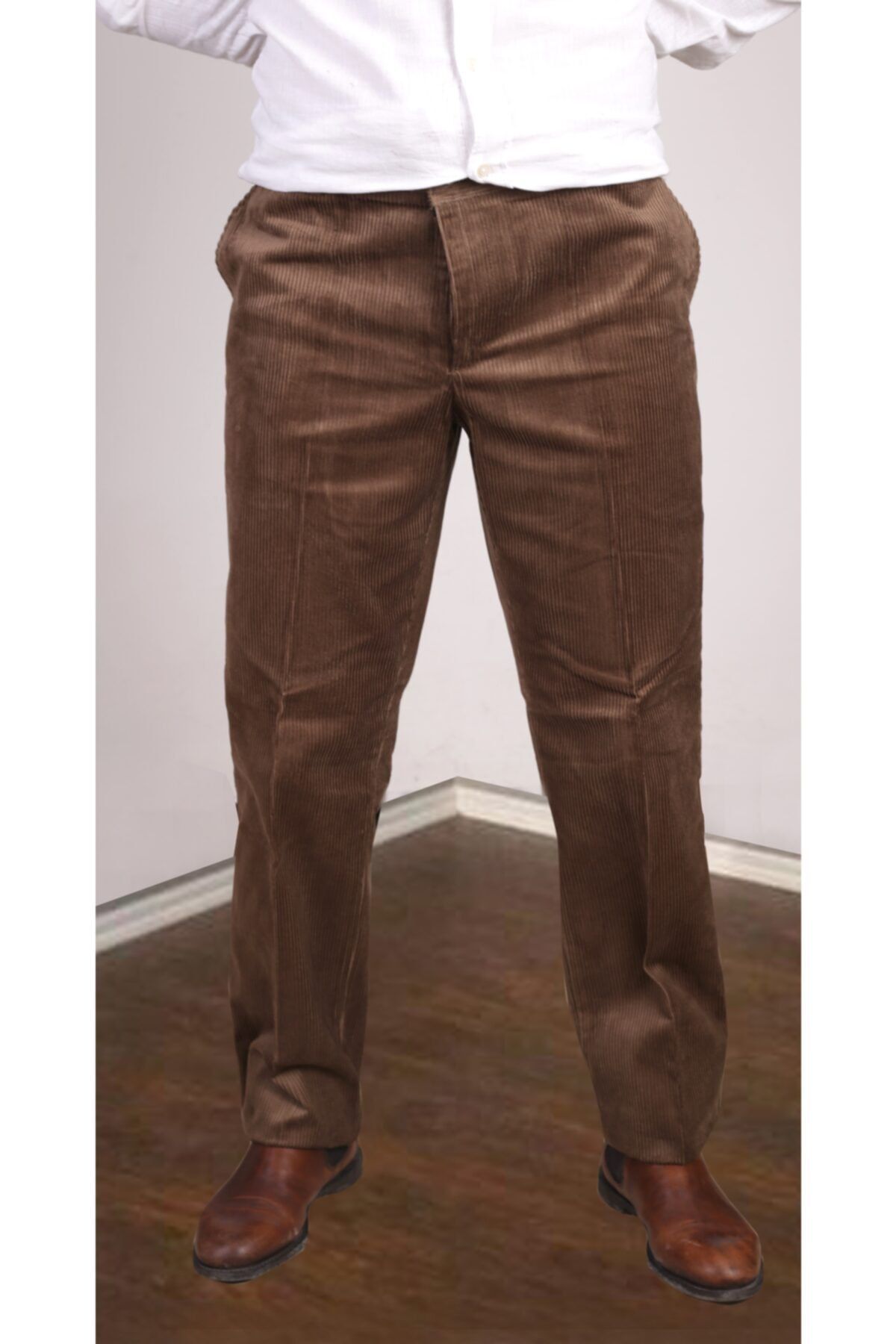Bilgiçler Men's Light Brown Velvet Trousers - Trendyol