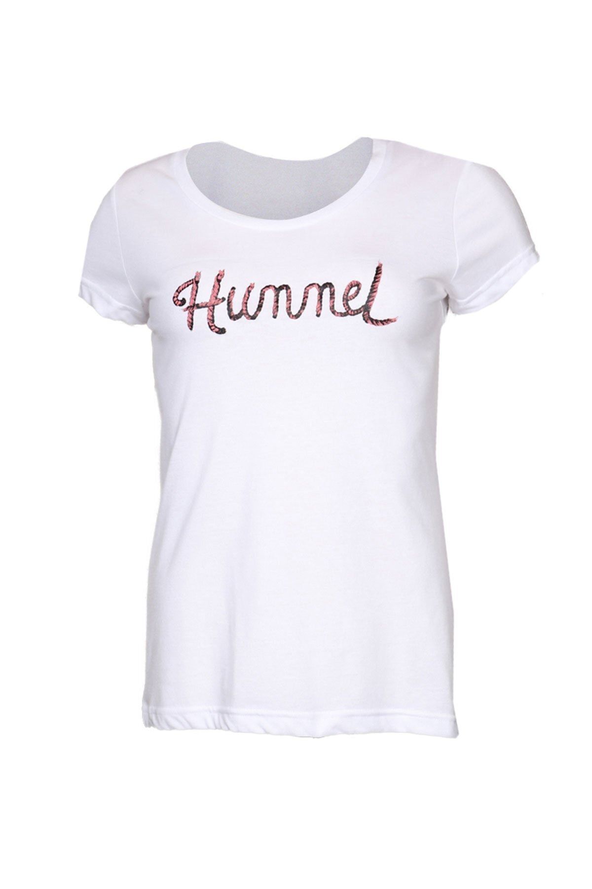 تی شرت سفید زنانه Hmlhelit 910466 9001 اورجینال hummel