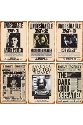 Harry Potter Aranıyor 6lı Retro Vintage Ahşap Poster Seti hp6rvap