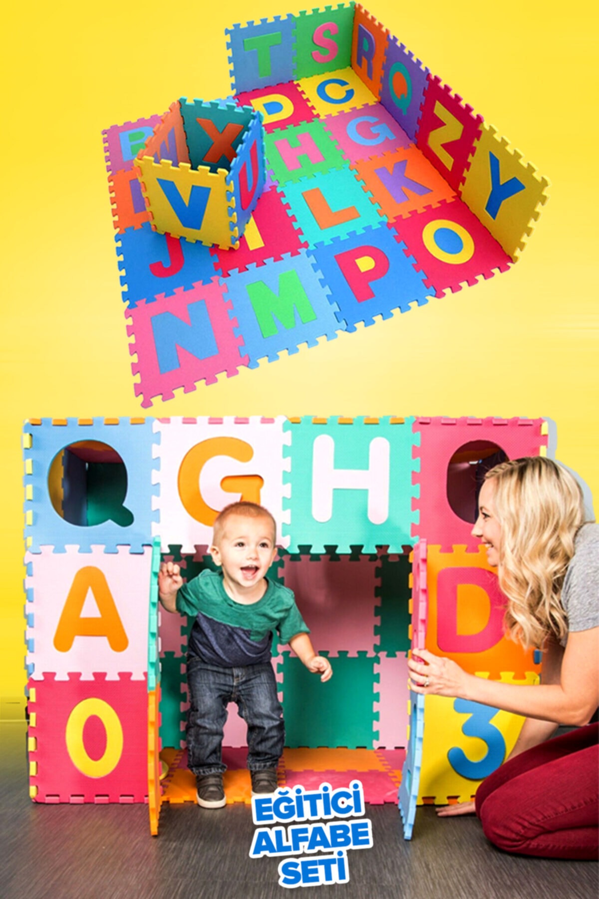 Genel Markalar Eva Ingilizce Alfabe Seti 26 Harf Oyun Halısı Yer Matı Dev Puzzle