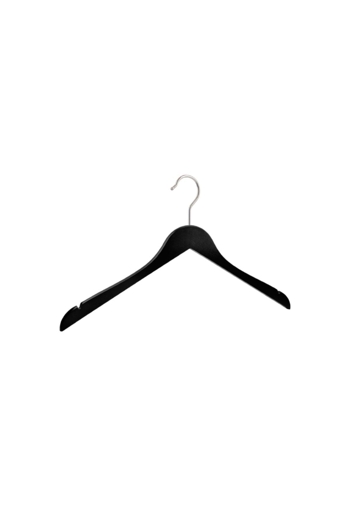 NYN Umeraș Din Lemn De Calitate Și Elegant Pentru Haine Pentru Cămăși Culoare Neagră 8 Buc - One Size