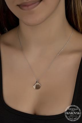 Swarovski Crystal Kadın Deniz Kabuğu Gümüş Kolye UNIONCK33