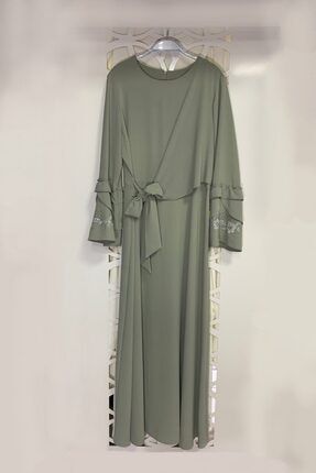 Kadın Mint Yeşili Ispanyol Kol Elbise DLKGYM2020P70U