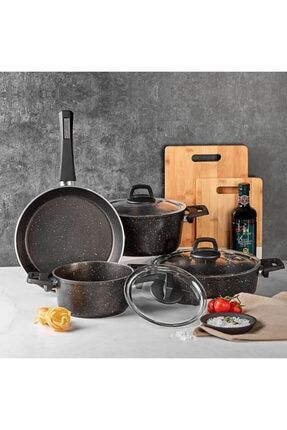 Karaca Biogranit Blackgold New 7 Parca Tencere Seti Trendyol
