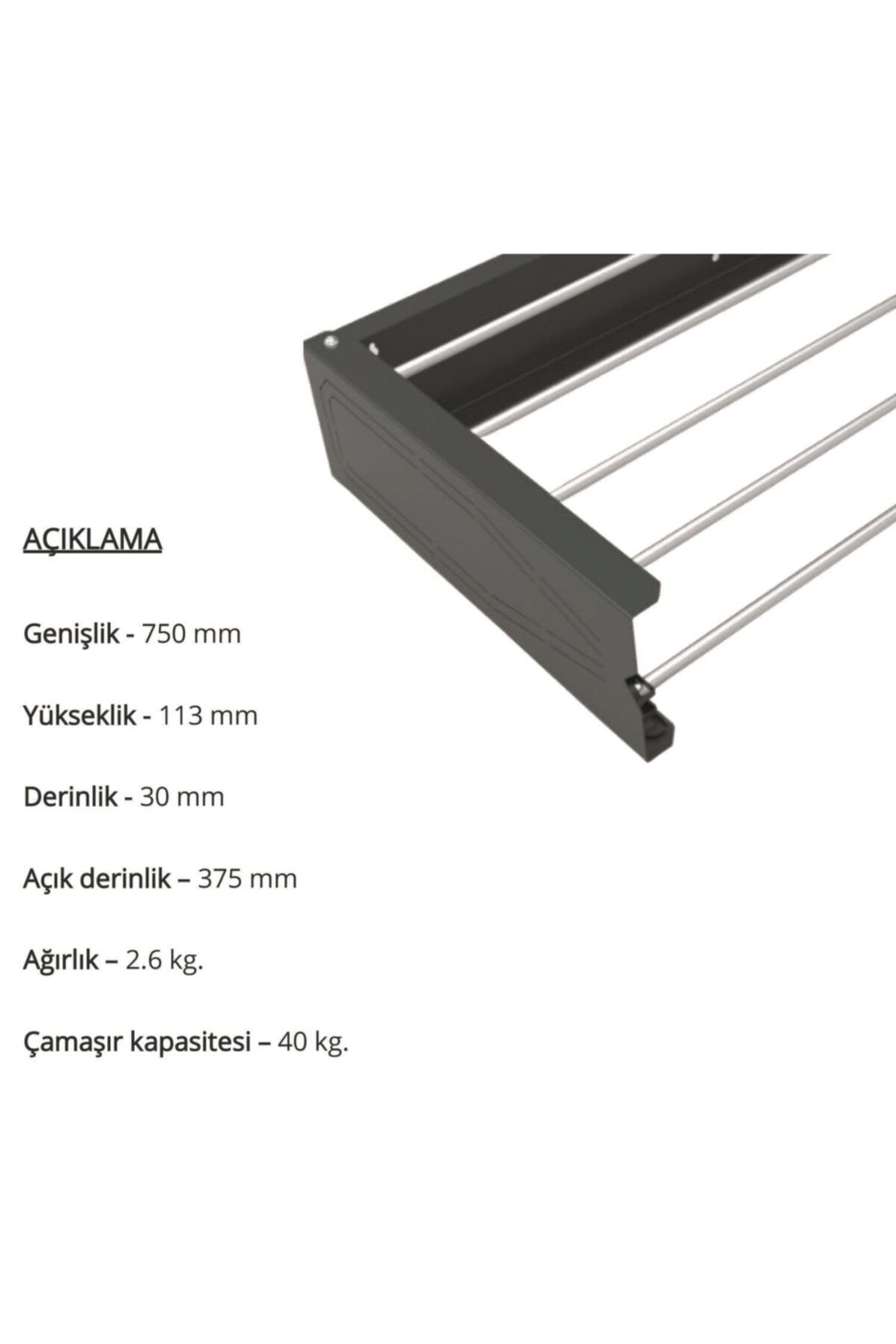 Kupp Çamaşır Kurutma Askısı Katlanır 75 Cm Çamaşır Kurutmalık Paslanmaz Çam75 ZN9792