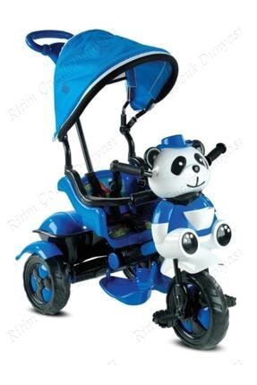 Erkek Çocuk Mavi-siyah 127 Panda Üçteker 1-2-3-4 Yaş Arası Kontrollü Bisikleti Babyhope 127 Panda - Mavi-Siyah