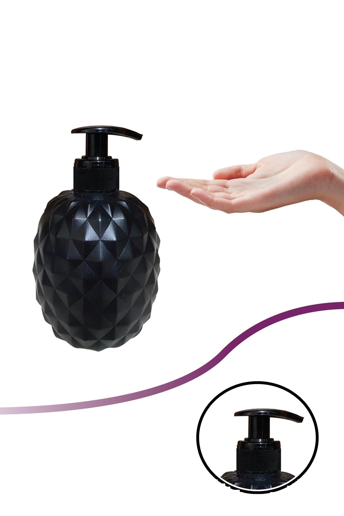 indirimkap ananas seklinde sivi sabunluk banyo tuvalet mutfak dekoratif sik tasarim 450 ml siyah fiyati yorumlari trendyol