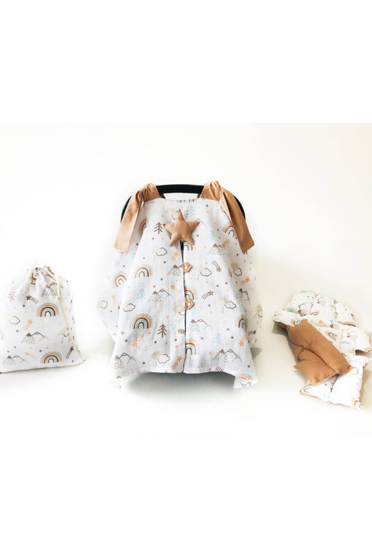 Atölye Eda Exclusive Müslin puset Örtüsü Minderi Kese 3 Parça fotoğrafı 2 (önizleme)