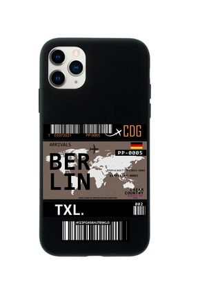 Iphone 11 Pro Berlin Bilet Tasarımlı Siyah Telefon Kılıfı MCIP11PLBERL