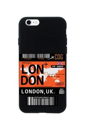 Iphone 7 London Bilet Tasarımlı Siyah Telefon Kılıfı MCIP7LLNDN