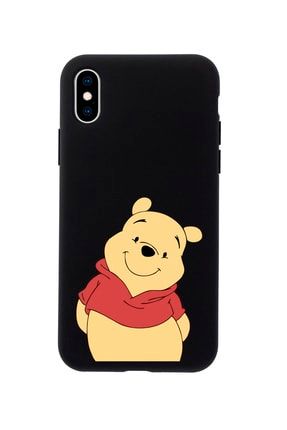 Iphone Xs Max Sevimli Winnie Pooh Tasarımlı Siyah Telefon Kılıfı MCIPXSMAXLSWPH