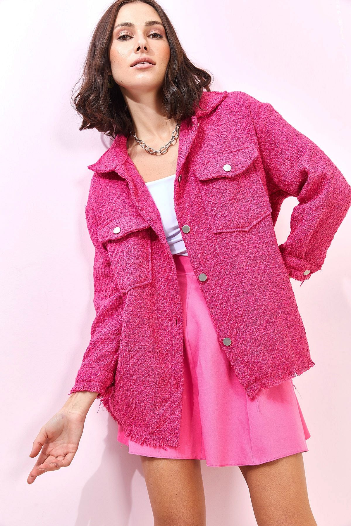 Bianco Lucci Hemd Rosa Regular Fit