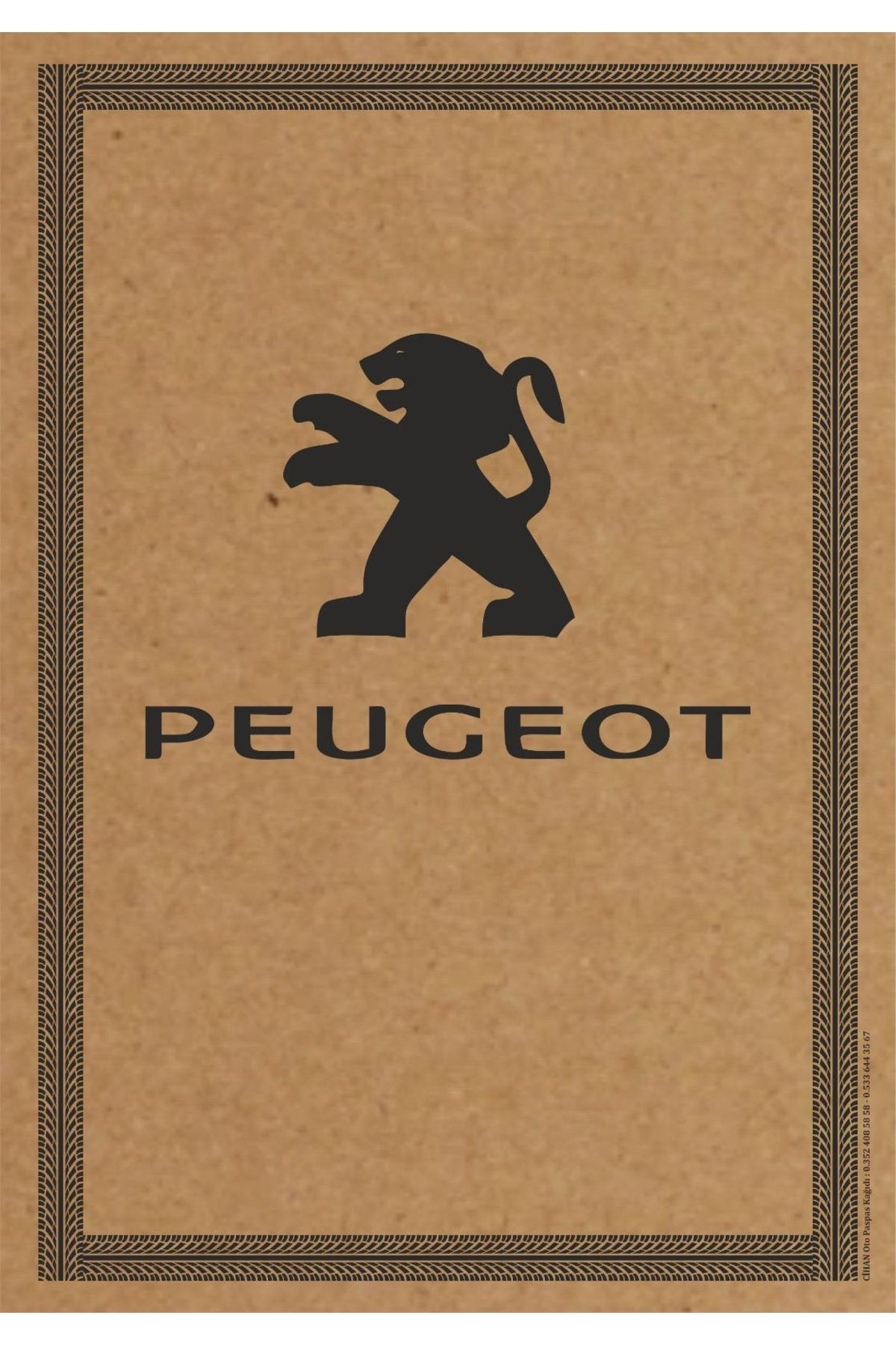 CİHAN KAĞIT Peugeot Amblem Baskılı Uyumlu Oto Paspas Kağıdı 100 Adet 35x50 Ebat 135 Gram