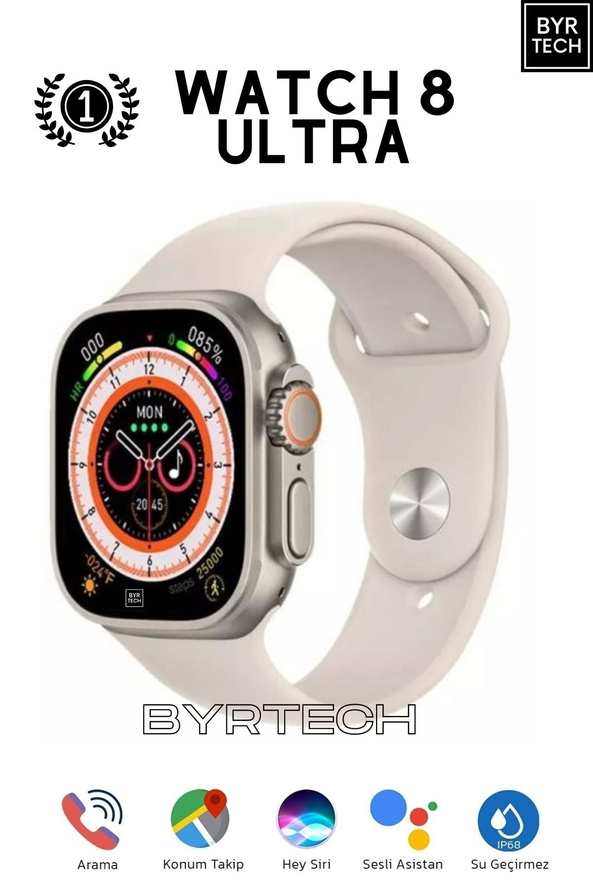 BYRTECH Smartwatch Gs8 Ultra Watch 8 Ultra Gps/nfc/siri Destekli 2.05 Ekran Akıllı Saat