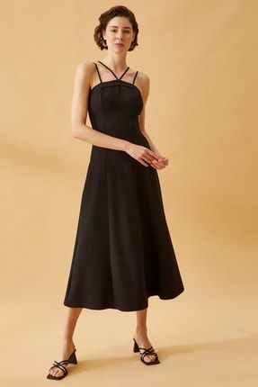 Kadın Straplez Ayarlanabilir Askılı Uzun Elbise ET014