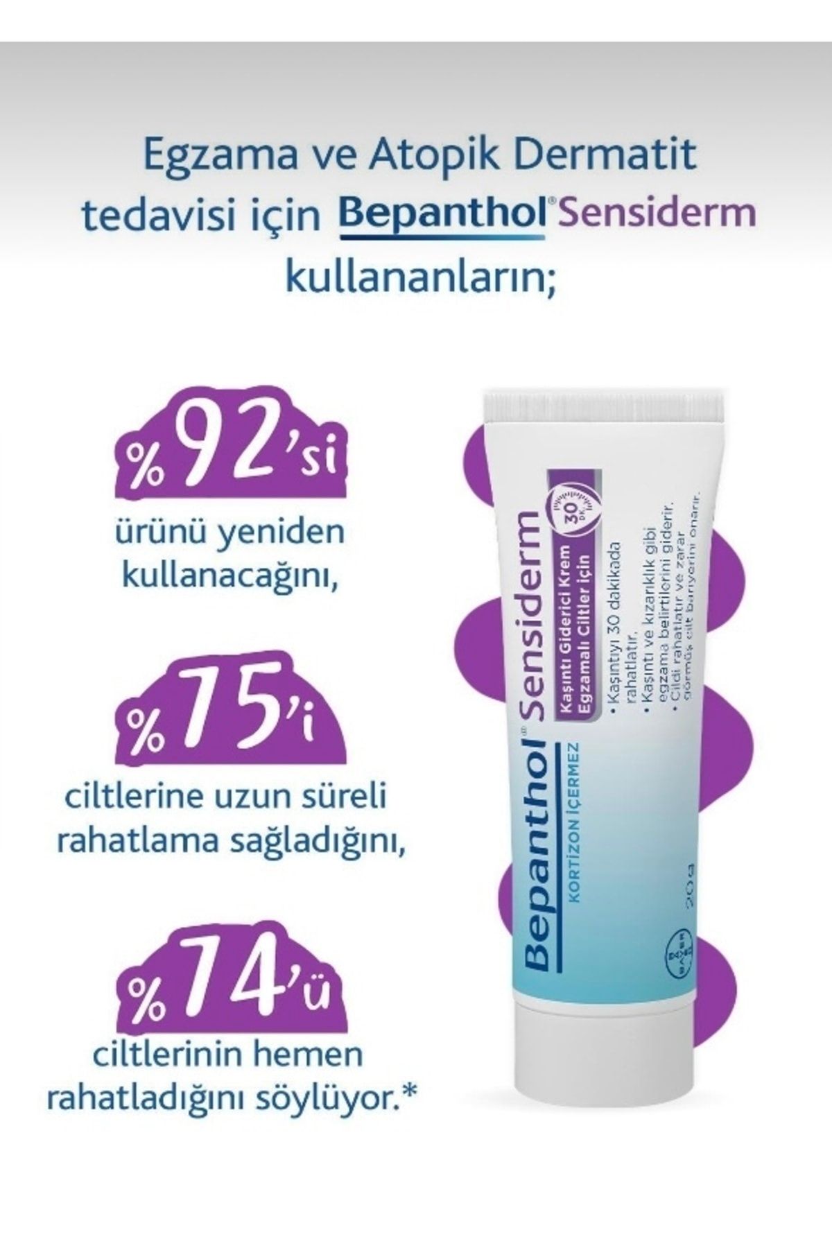 کرم بدن تسکین دهنده خارش SENSIDERM 20GR Bepanthol