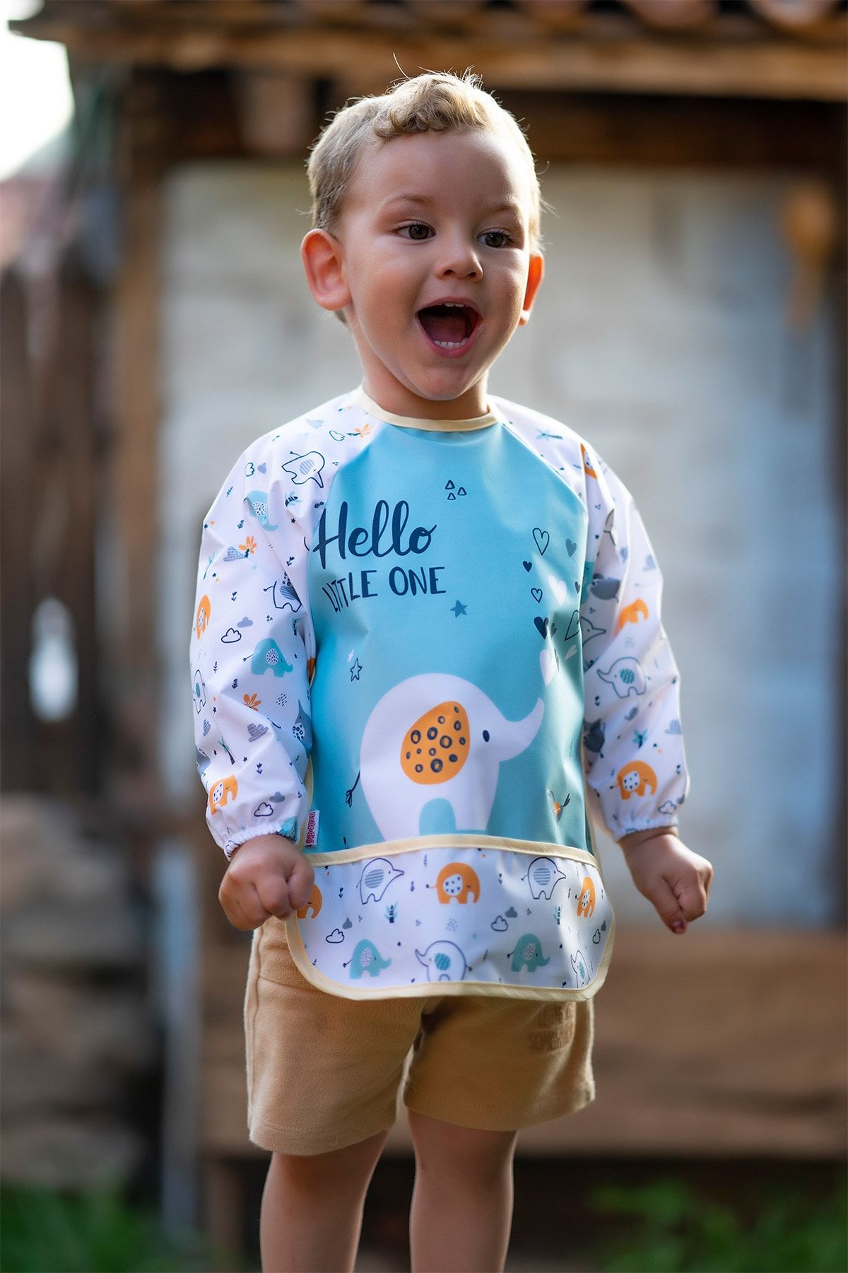 Mai Perla Hello Little One, детский нагрудник унисекс с рисунком джунглей, влагонепроницаемый нагрудник для еды и активности MPBHLOJ