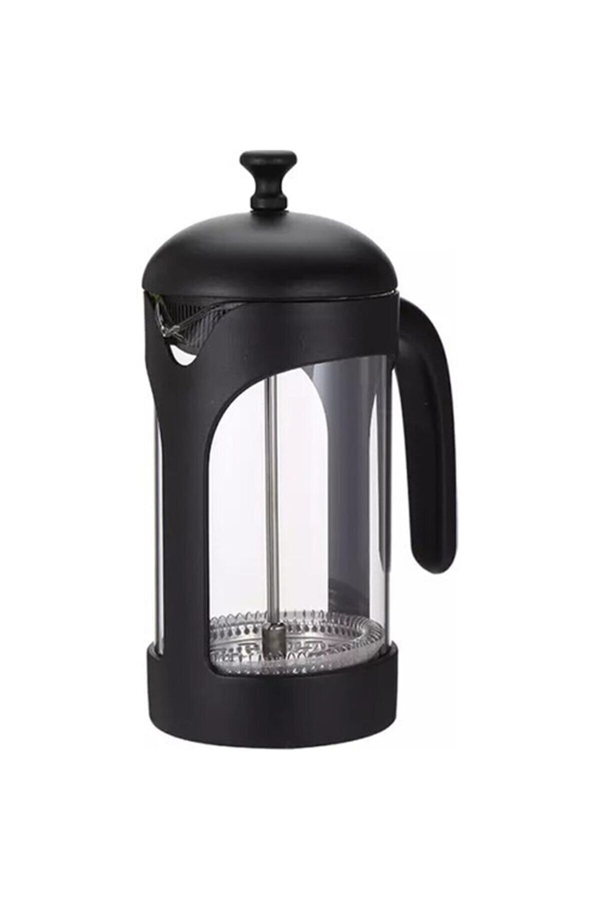 Bitki Çayı Demliği French Press Süzgeçli Çay Kahve Kupası 600 Ml Siyah