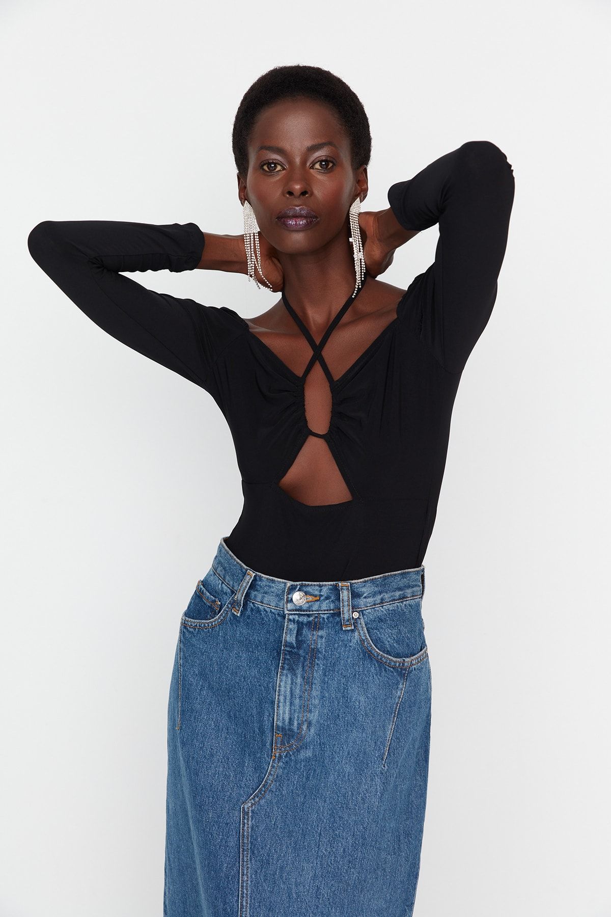 Trendyol Collection Body Schwarz Figurbetont Fast ausverkauft