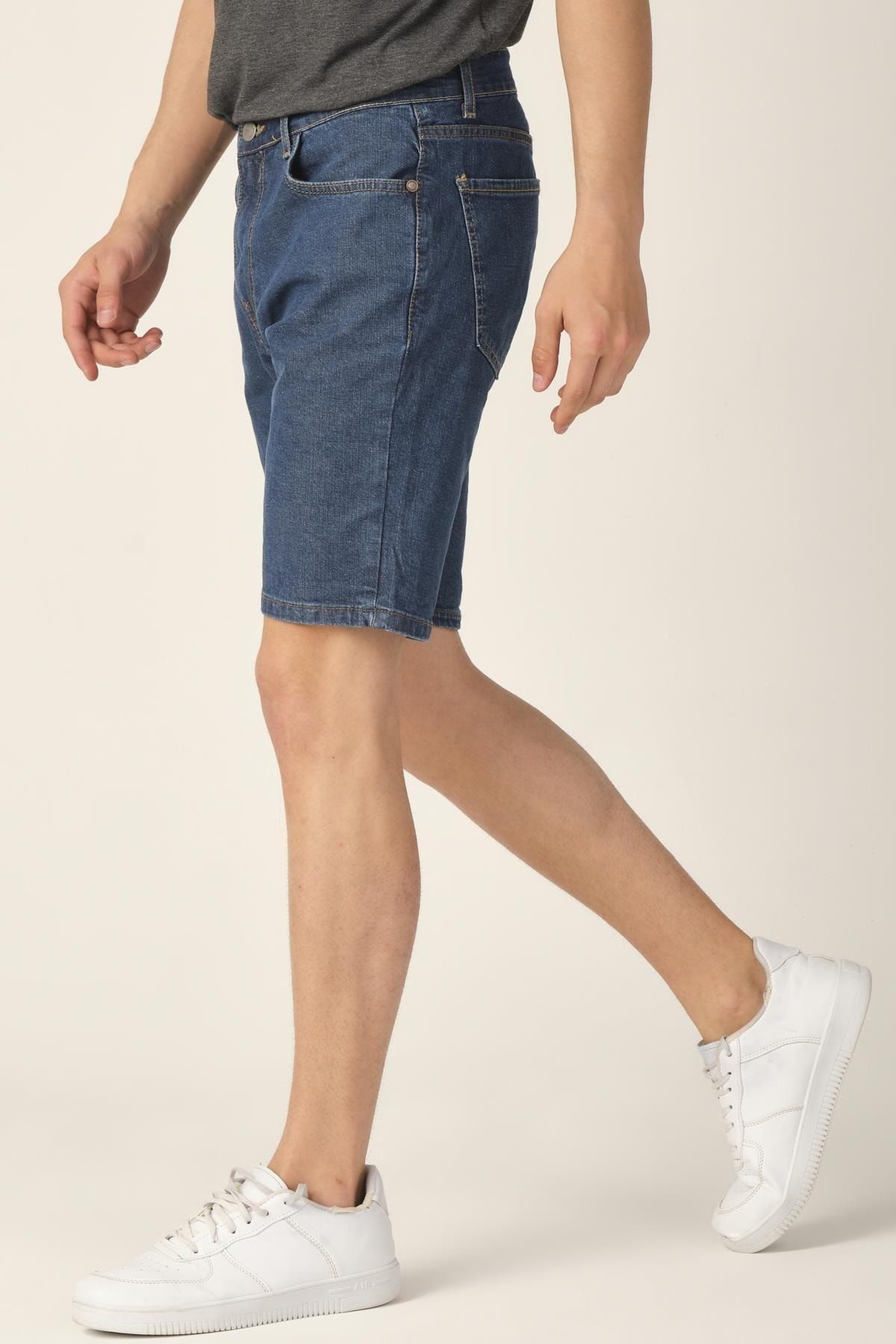 ALEXANDERGARDI-Ανδρικό μπλε σορτς Jean Regular Fit 4