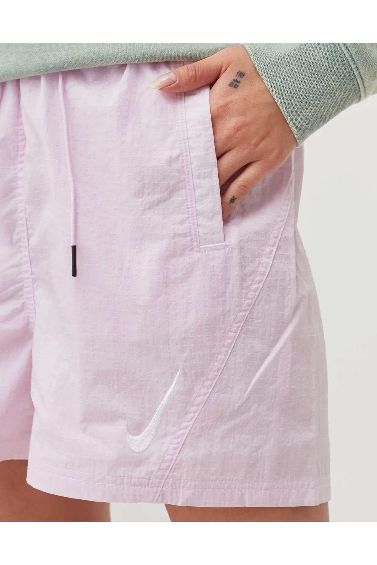 Pink nike sale swoosh shorts