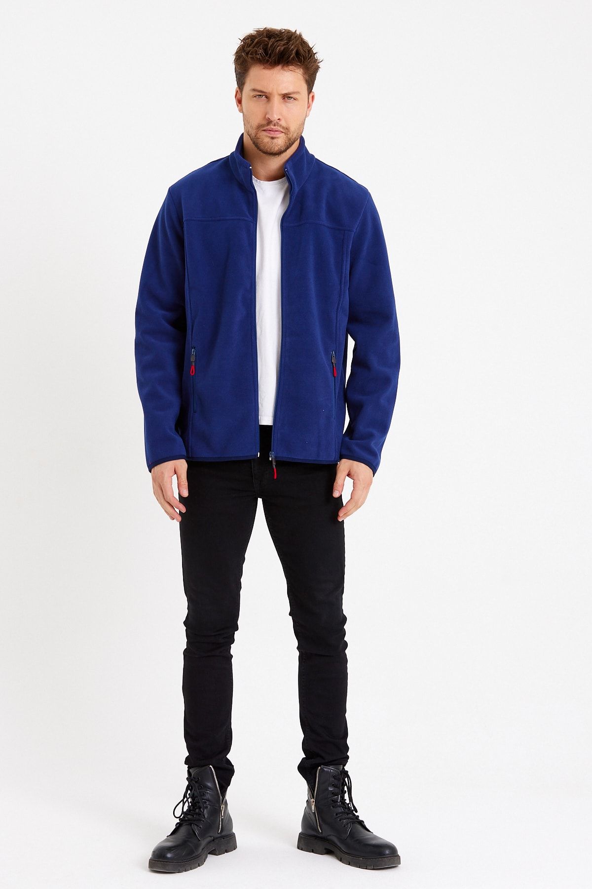VERDONE-Men's Softshell Indigo Coat Windproof Compatible with Changing Weather Conditions 8